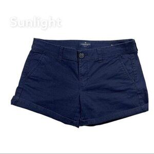 American Eagle outfitters. Navy Blue Chino Short. Women Size 4 Cuffed-Classic